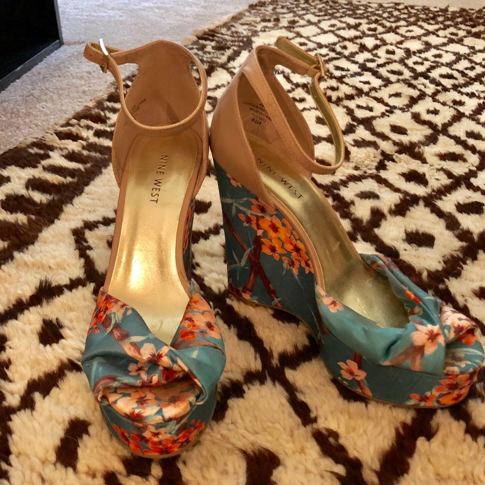 Floral Nine West Wedges